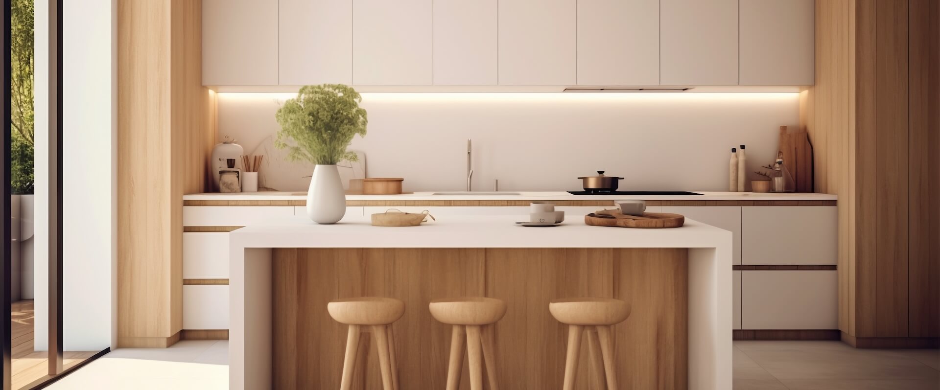 Cucine total white Crema: estetica e praticità del bianco