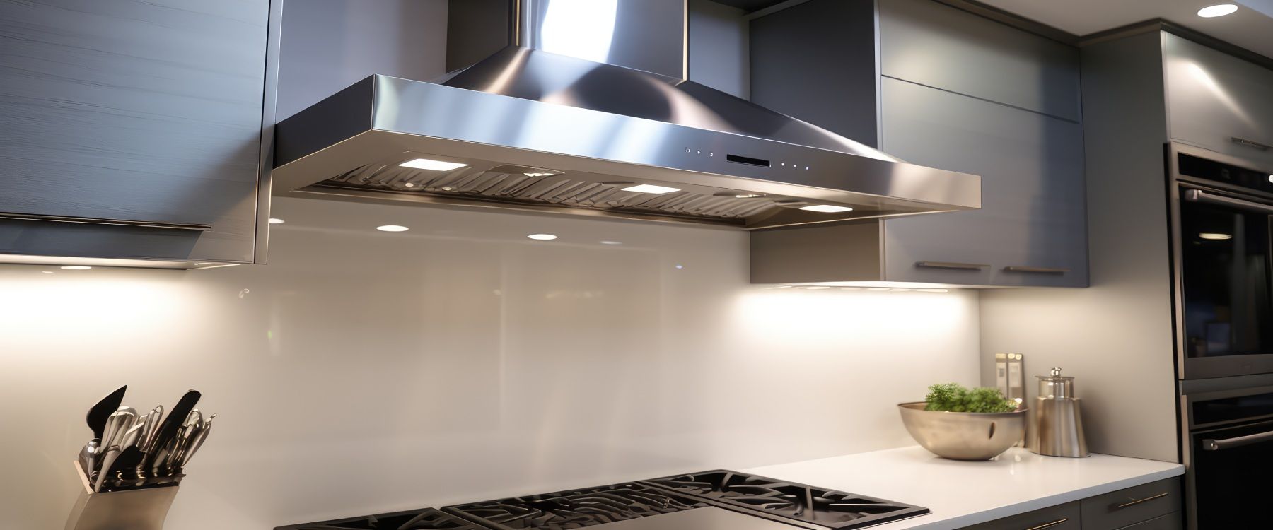 Cucina con cappa a vista Crema: una soluzione di design