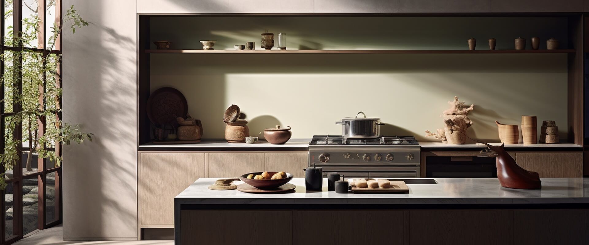 Cucine con isola Crema: soluzione moderna di design